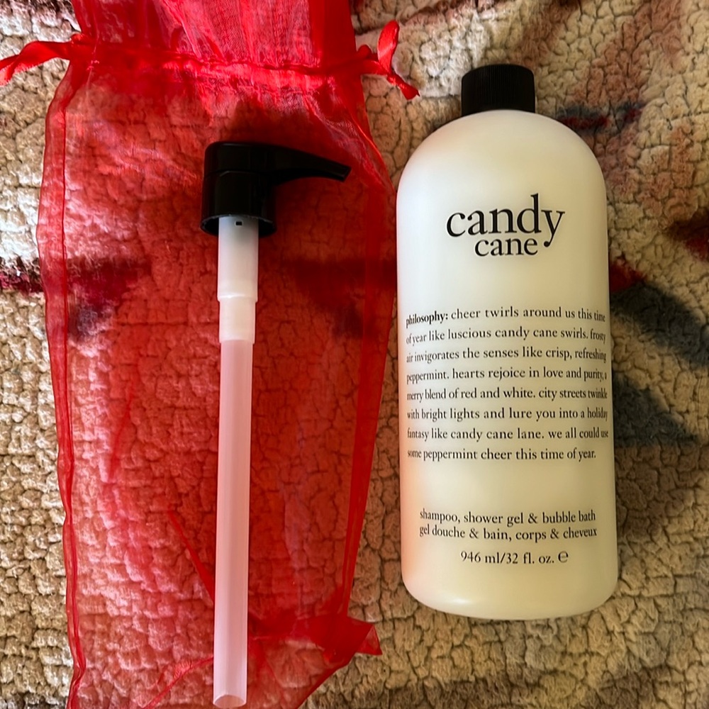Philosophy Candy Cane Large Size 32oz 3 in 1 Shampoo Shower Gel Bubble Bath NEW